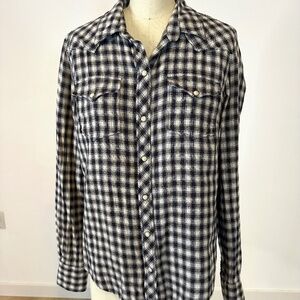 Lucky Brand Western-style check shirt size M
